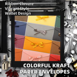 Enveloppes en papier personnalisées, sac enveloppe cadeau imprimé avec ruban nœud papillon pour <span class=keywords><strong>faire</strong></span>-<span class=keywords><strong>part</strong></span> de <span class=keywords><strong>mariage</strong></span> - Product Image 6