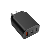 Pengisi Daya Cepat GaN 33 Watt 30W 3 Port Usb c Adaptor Daya untuk Pengisi Daya Iphone 13 14 Adaptor AU 2C1A
