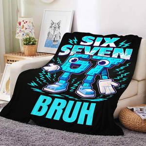 Couverture en flanelle polaire douce et chaude avec imprimé Meme Six Seven Italian Brainrot, idéale pour la maison et les voyages, parfaite pour les cadeaux - Vente en gros - Product Image 1