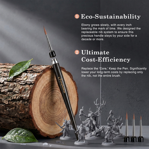 Pinceles de Pelo <span class=keywords><strong>Kolinsky</strong></span> 100% Puro, Plegables, con Mango de Madera de Ébano Reemplazable, para Pintura en Miniatura y Detalles - Product Image 3