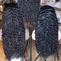 Wig Rambut Keriting Burma Full Lace Front Stok Besar Raw Unprocessed 13x4 Transparent HD Lace Front Wig