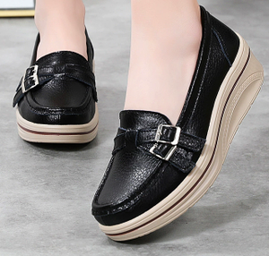 <strong>Women's</strong> Lightweight Slip-On <strong>s</strong> New Flat Bottom Versatile Casual Cowhide Single <strong>s</strong> Thick-Soled Breathable for Spring Summer - Product Image 4