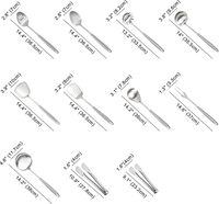 Ensemble d'ustensiles de cuisine en acier inoxydable 11 pièces, best-seller, comprenant une fourchette à viande, des pinces, une spatule, une louche à soupe