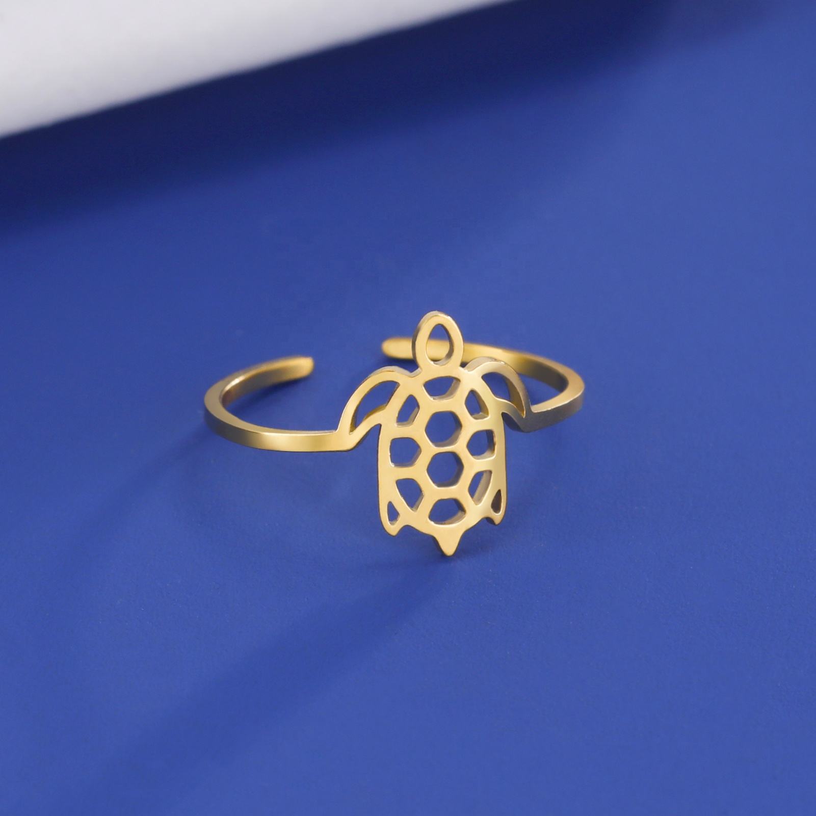 Turtle Gold Rings Stylish Adjustable Jewelry for All