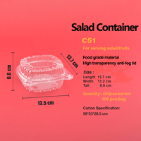 Conteneur alimentaire jetable en PET transparent personnalisable en usine, fabriqué à partir de matériaux recyclés, barquette en plastique, boîte à gâteau avec couvercle, pour légumes