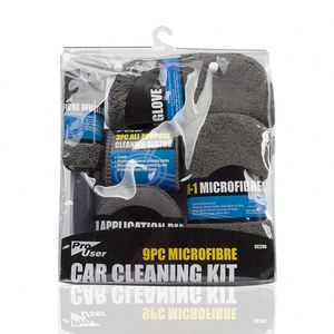Kit de Nettoyage Auto Multifonctionnel 9 Pièces : Chiffons Microfibres Premium, Éponge de Lustrage, Brosse pour Pneus - Product Image 1