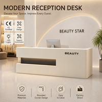 Comptoir de réception moderne personnalisé pour salon de beauté, clinique, bureau, avec éclairage LED