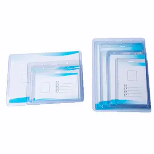 Funda de tarjeta dura de PVC cubierta de goma dura transparente cordón portatarjetas DE TRABAJO