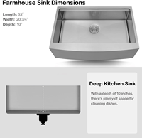 Tablier d'évier de cuisine de ferme multifonction moderne Éviers de poste de travail avant Évier en acier inoxydable SUS304 pour usage domestique