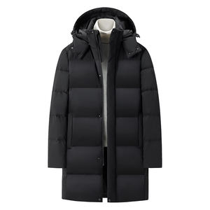 Unisex lungo impermeabile chiusura con cerniera con cappuccio Puffer Parka cappotti invernali per uomo caldo capispalla per il freddo - Product Image 4