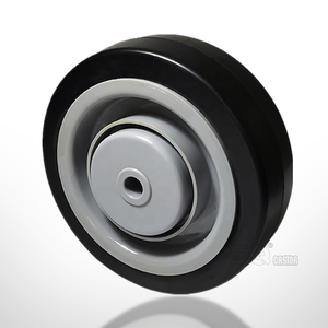 SQ Castor 100/125/160/200mm PA Lenk rollen Schwarz Elastischer Gummi Verschleiß festes und rutsch festes Lenkrad - Product Image 1