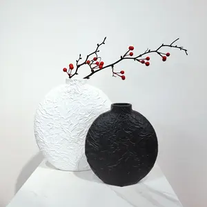 Fabrik Keramik Individuellisierung minimalistischer Stil Kunst Vase Blume Heimdekoration Keramik schwarze Vase