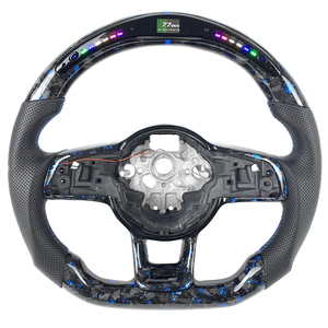 Volant en fibre de carbone forgé amélioré avec affichage LED pour Volkswagen Golf MK7 R <span class=keywords><strong>GTI</strong></span> 2015 2016 <span class=keywords><strong>2018</strong></span> 2019, intérieur automobile - Product Image 1