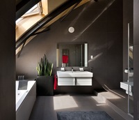 Ensemble de meubles de salle de bain bleu personnalisé, moderne, en acier inoxydable, résistant à l'eau, durable et écologique, avec miroir, armoire et lavabo