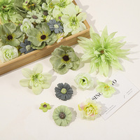 Fleurs artificielles en soie haute simulation, tons verts, styles variés, style Mori, inspirées de la forêt, pour DIY, coiffes de mariage et corsages