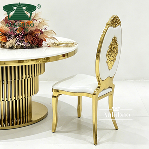 Luxury High Back Stainless Steel Stacking Royal Wedding and Event <b>Chairs</b> - Product Image 3