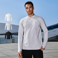 Sweat-shirt unisexe à demi-zip, respirant, élastique, à séchage rapide, avec doublure polaire, col montant et manches longues pour les sports de plein air