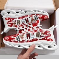 Chaussures de course personnalisées pour Noël, motif écossais flocon de neige, chaussures de sport festives, chaussures décontractées, vente en gros