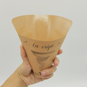 <span class=keywords><strong>Cono</strong></span> de Papel Ecológico Reciclado con Logotipo Impreso para Alimentos, Soporte para Crepas y Waffles para Food Truck - Product Image 6