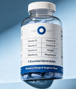 Comprimés électrolytiques immunitaires avec vitamines D, C, E et A, gingembre, sureau, magnésium et 4 autres électrolytes essentiels – Végétalien, B - Product Image 1
