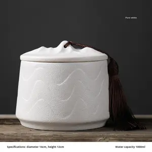 Seramik Evcil Hayvan Kremasyon Urn'u Sızdırmaz Nem Geçirmez Kremasyon Kemikleri Cenaze Külleri Saklama Kavanozu Silindirik Orta/Büyük Boy Kediler İçin - Product Image 6