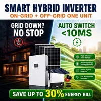 Système solaire monocristallin clé en main 4-30KW avec accessoires complets inclus, installation facile, onduleur hybride et batterie de stockage