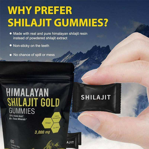 Gomitas de Shilajit del Himalaya Puro, 60 Unidades, con Ashwagandha y Ácido Fúlvico, Suplemento en Gomitas - Product Image 2