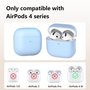 Étui de protection en silicone souple anti-rayures et antichoc pour <span class=keywords><strong>AirPods</strong></span> 4e génération, respectueux de la peau, durable, portable, protection complète - Product Image 2