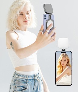 Dispositivo de Iluminación Magnético Portátil para Transmisión en Vivo con Teléfono Móvil, Luz de Belleza de Mano con Espejo para Corrección de Maquillaje y Selfies - Product Image 4