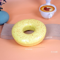 Grand jouet squishy en forme de donut, à remontée lente, imprimé moucheté, jaune, en forme d'anneau, anti-stress, cadeau de bureau