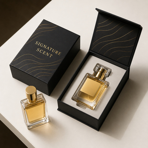 Boîte d'emballage de parfum haut de gamme, boîte rigide de luxe pour flacon de parfum de 50 ml et 100 ml, flacon <span class=keywords><strong>en</strong></span> verre, logo personnalisé, vente <span class=keywords><strong>en</strong></span> gros, faible MOQ - Product Image 1