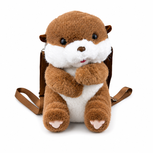 Sac à dos en peluche Otter, sac animalier avec fermeture éclair, rangement réglable, tête chantante qui sort la langue, cadeaux pour enfants, filles, anniversaire, nouveaux jouets - Product Image 1
