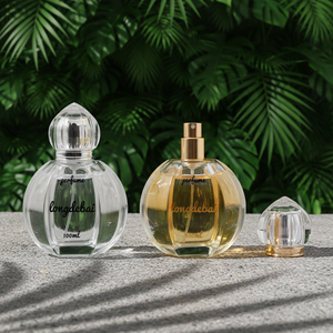 Botella de Perfume de Vidrio Transparente de Lujo al por Mayor, 50ml 100ml, Vacía, con Pulverizador y Tapa Transparente, Diseño Único - Product Image 3