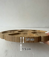 Plateau de service rond en bois personnalisable avec logo, plateau à dîner à cinq compartiments pour la maison, l'hôtel et le restaurant