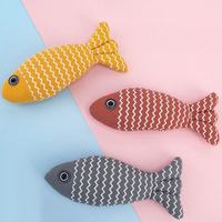 Fournitures pour animaux de compagnie en gros, accessoires pour chats, jouets interactifs en forme de poisson en lin écologique, jouets à mâcher parfumés à la catnip