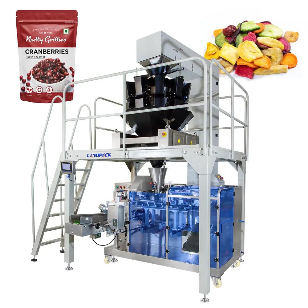 Máquina automática de embalagem de sacolas de frutas secas pré-fabricadas, máquina de embalagem doypack