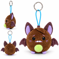 Porte-clés en peluche OEM ODM, pendentif de sac, faible MOQ, promotionnel, personnalisé, en tissu peluche doux à poils courts, motif monstre