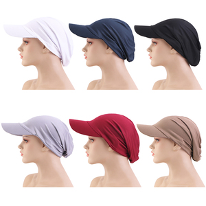 Prix d'usine – <span class=keywords><strong>Turban</strong></span> hijab musulman pour <span class=keywords><strong>femme</strong></span> avec casquette de baseball, foulard pare-soleil extérieur, couleur unie, en polyester élastique - Product Image 3