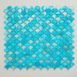 حرف يدوية طبيعية عالية الجودة على شكل مروحة من أم اللؤلؤ البحر ديكور لجدار شرفة المطبخ والحمام - Product Image 2