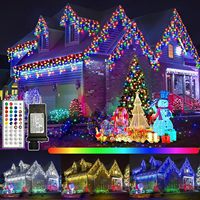 Lumières de Noël à LED étanches 8 Modes Lumières de Noël Décoration extérieure avec mémoire et minuterie Lampes de fées suspendues Plug-in