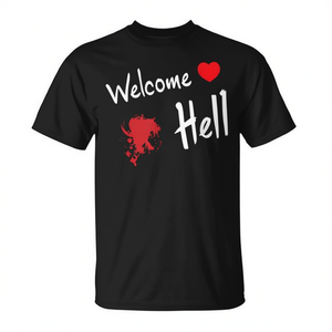Camiseta Negra Pequeña de Anime Welcome Hell Gensokyo, Unisex, Cuello Redondo, Manga Corta, Promocional - Product Image 2