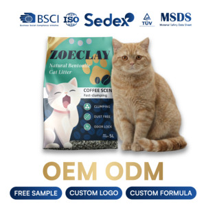 Arena para Gatos de Bentonita Aglomerante Fuerte, Antibacteriana y Absorbente de Olores, <span class=keywords><strong>Serie</strong></span> Premium OEM ODM, Suministro del Fabricante - Product Image 1