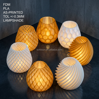 Pantalla de Lámpara Geométrica Translúcida Impresa en 3D con FDM, Pantalla de Lámpara de PLA, Decoración del Hogar Personalizada, Iluminación OEM