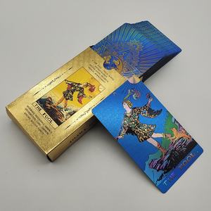 Jeu de Tarot Portable Luxe Doré avec Emballage Écologique en Plastique Durable, Cartes <span class=keywords><strong>Oracle</strong></span>, Jeu de Société <span class=keywords><strong>pour</strong></span> Débutants, 78 Cartes - Product Image 4
