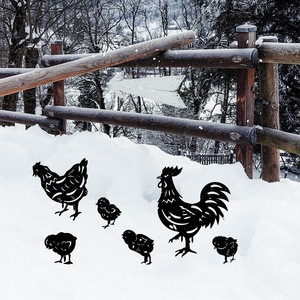 Sculpture d'art en métal personnalisé métal découpe Laser Animal coq <span class=keywords><strong>jardin</strong></span> Silhouette cour Art <span class=keywords><strong>jardin</strong></span> pieu ferme décoration - Product Image 3