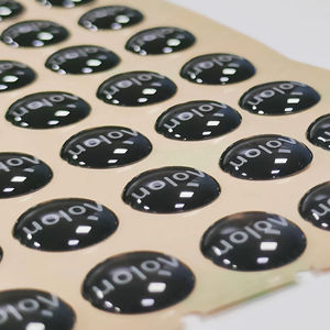 ملصق نقل بالأعلى عالي الجودة مخصص من الفينيل راتنجات الإيبوكسي ملصق تعبئة بقبة - Product Image 1