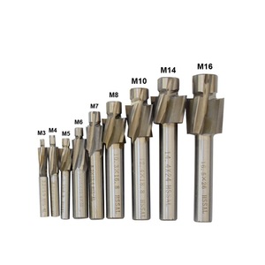 Fraise à tête fraisée en acier rapide M3-M16, argentée, 4 dents, queue droite, type T, HRC45 - Product Image 2