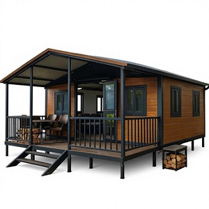 บ้านสำเร็จรูปทันสมัยโครงสร้างเหล็กขนาดเล็กแบบพกพา บ้านคอนเทนเนอร์ขนาด 40 ฟุต ขยายได้ พับเก็บได้ ห้องนอน ห้องครัว ห้องน้ำ กว้างขวาง - Product Image 1
