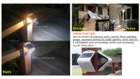 Lampe murale solaire LED 4W étanche IP65 avec diffuseur en verre trempé, détecteur de mouvement PIR et télécommande pour la sécurité extérieure du jardin