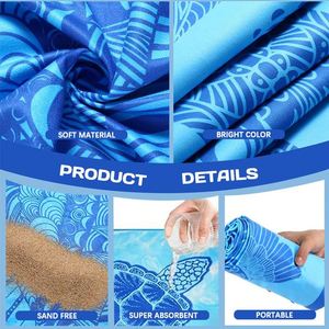 Toalla de Playa de Microfibra Delgada y Ligera Personalizada con Patrón Impreso Antiarena, Toalla de Microfibra para Natación, Playa, Viajes, Regalo - Product Image 2